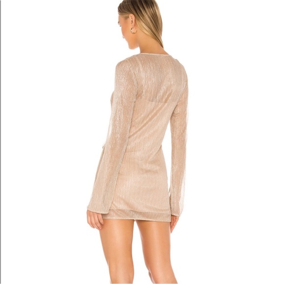 Light gold Lovers + Friends barker mini dress XS NWT - Picture 2 of 6